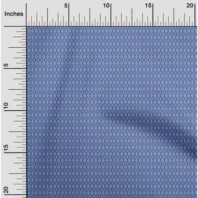 oneOone Polyester Lycra Blue Fabric Diamond Shape Geometric Craft Projects Decor Fabric Printed By The Yard 56 Inch Wide