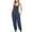 Navy, variant on LOVZFMLL Women's Jumpsuit, Fashion Casual Cold Shoulder Jumpsuit Solid Button Suspender Wide Pocket Leg Pant Black, XL