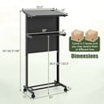 thumbnail image 3 of Costway 2 Pcs Pupitre Mobile Hauteur Réglable Chariot Roulant pour Ordinateur Portable Noir, 3 of 9