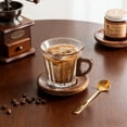 thumbnail image 4 of VVQ Dirty Australian White Coffee Cup, Exquisite Household Glass Cup with Walnut Wood Handle, 12oz Clear Borosilicate Glass Coffee Mug for Home Office Coffee Shop, Desktop Decorations Gifts, 4 of 6