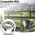 thumbnail image 3 of 25-Foot Pressure Washer High Pressure Hose, Replacement for Greenworks 5200402, for Greenworks Pressure Washers,, 3 of 6