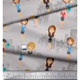 thumbnail image 2 of Soimoi polyester Crepe Fabric Business Girl Print Fabric by the Yard 52 Inch Wide, 2 of 3