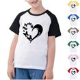thumbnail image 1 of Feancey T-Shirts d'Été pour Garçons Filles à Imprimé Cœur Manches Courtes Hauts Confortables Amples T-Shirts pour Enfants Décontractés Col Rond T-Shirts Graphiques Ventes à Durée Limitée Aujourd'hui Bleu 3 Ans, 1 of 10