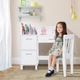 thumbnail image 3 of Costway Kids Wooden Study Desk & Chair Writing Table w/Drawer Storage Cabinet, 3 of 10