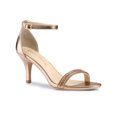 thumbnail image 1 of BLISSFUL STEP Women's Solid Color Open Toe Rhines Ankle Strap Stiletto Sandals Rose Gold 7, 1 of 8