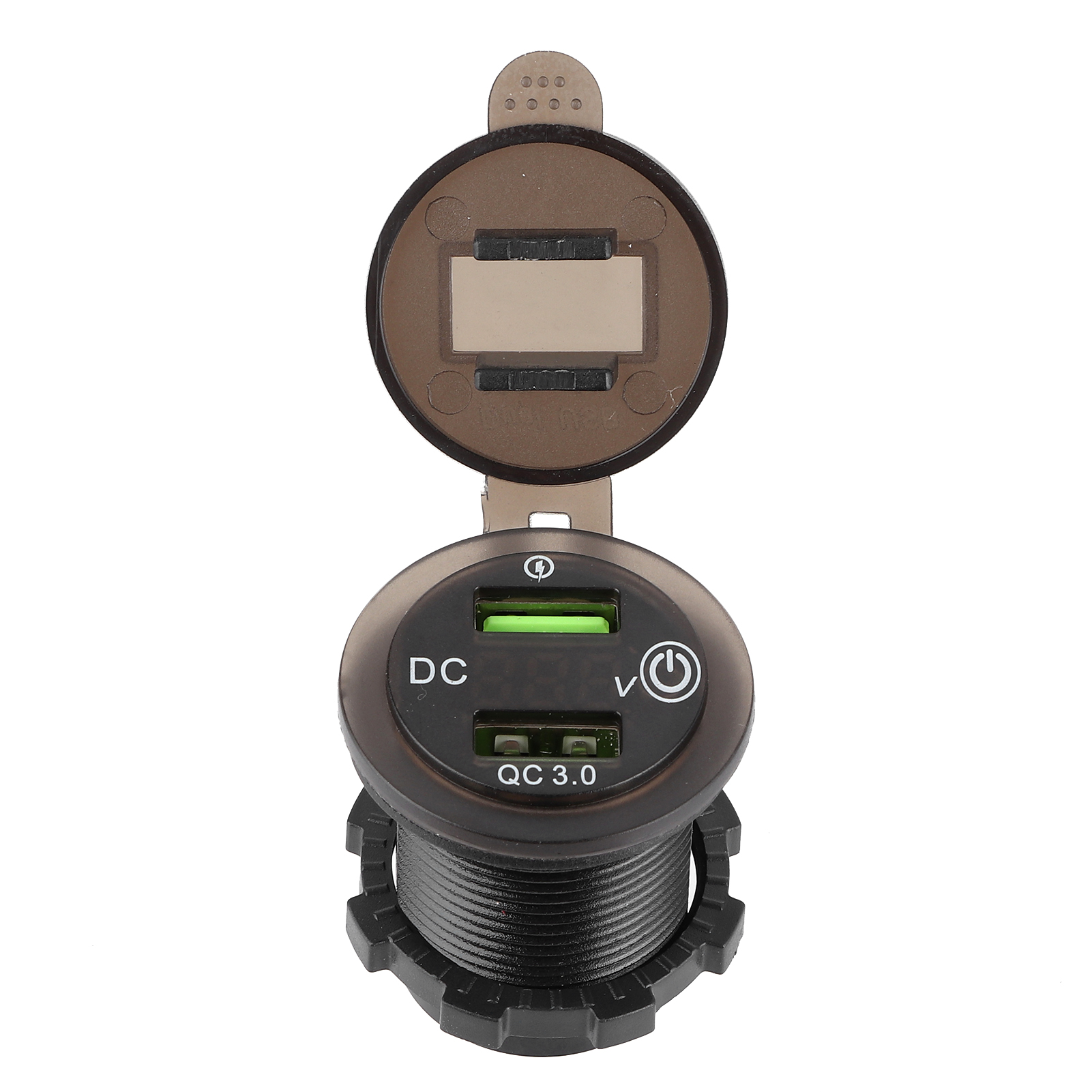 Usb Charger Qc3.0 Car Charger Car Power Adapter Waterproof Car Charger Dual USB Port Charger QC 3.0 Fast Charging Waterproof With LED Voltmeter For Car Boat Yacht ATV RVBlue LED