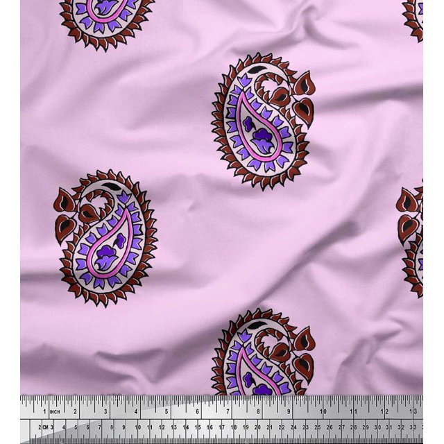 Soimoi Rayon Fabric Paisley Block Print Sewing Fabric Yard 42 Inch Wide