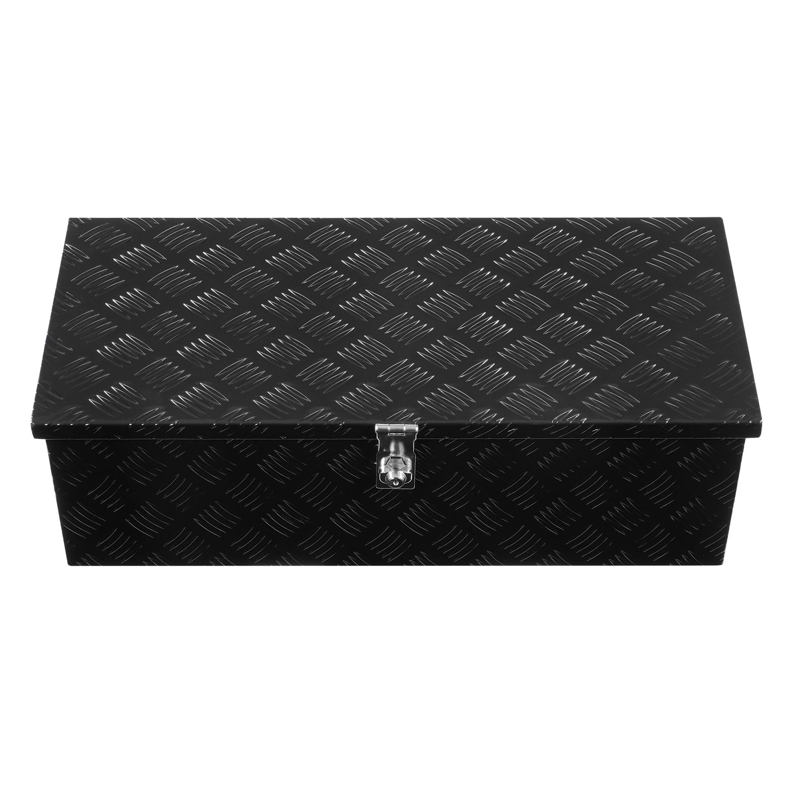 KFFKFF Heavy Duty Aluminum Truck Bed Tool Box, Stripes Plated Tool Box with Side Handle and Lock Keys, Storage Toolbox Chest Organizer