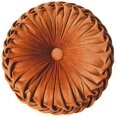 thumbnail image 1 of Coussin Rond en Velours pour la Maison, Décoration, Coussin Rond Plissé pour Canapé, Chaise, Lit, Voiture (Orange), 1 of 4