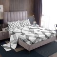 thumbnail image 1 of Erosebridal Teens Bow Sheet Set Full, Grey Bedding Sets Full Size, Abstract Stripe Decor, 4 Pieces, 1 of 7
