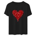 thumbnail image 4 of Cadeau de la Saint-Valentin pour Femmes T-shirt Décontracté à Col Rond à Manches Courtes Imprimé Arbre de Noël, 4 of 6