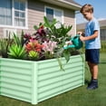 thumbnail image 2 of EDTara Galvanized Raised Garden Bed, Large Outdoor Planter Box with Open Base & Safety Edge, Rustproof Steel for Vegetables, Flowers, Herbs, 2 of 9