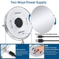 thumbnail image 3 of Wall Mounted Vanity Bathroom Bath Makeup Mirror with LED Swivel Folding Lighted 1X/5X Magnification Cosmetic Mirror, 3 of 10