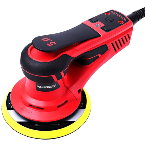 YUSAZENS 350W Brushless Random Orbital Sander- Low Noise Electric Round Sander- Lightweight Polishing Tool for Wood- Wall and Furniture Finishing