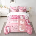 thumbnail image 2 of YST Ensemble de Douillette Cartoon Alpaca, Patchwork Kawaii d'Animaux à Carreaux, Polyester, Format Simple (7 Pcs), 2 of 5