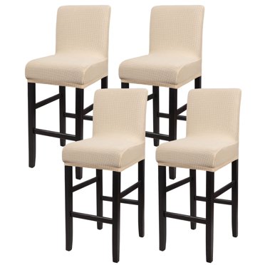 PiccoCasa Housses Extensibles pour Tabourets de Bar, Housses pour Chaises Latérales de Comptoir, Beige 4