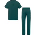 thumbnail image 2 of Adar Addition Go-Everyday Scrub Set for Men - Stylish Scrub Top & Cargo Scrub Pants - A9800 - Dark Teal - 3X, 2 of 7