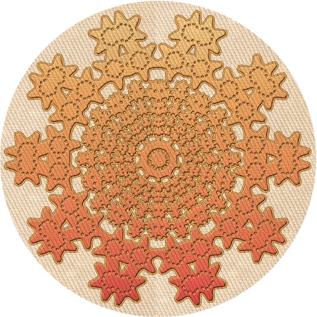 Ahgly Company Tapis Rond Lavable en Machine Intérieur Transitionnel Orange, 5 Pieds Rond