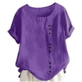 thumbnail image 1 of Plebaso Hauts d'Été pour Filles Manches Courtes Col Rond Chemises Décontractées Blouses de Plage Légères et Amples pour Enfants, 1 of 4