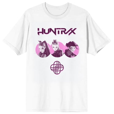 KPop Demon Hunters Huntrix Trio Close Up on White Short Sleeve Adult T Shirt - XL