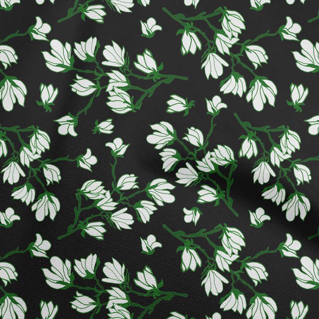 oneOone Velvet Green Fabric Floral Craft Projects Decor Fabric Printed By The Yard 58 Inch Wide