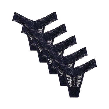 Womens Sexy Thong String Trousers Pack Lace Soft Lingerie Underwear Pack Of 5