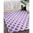 thumbnail image 3 of Ahgly Company Tapis de Zone Rond d'Intérieur Lavable à la Machine, Transitionnel, Fleur Violet Violet, 3 Pieds Rond, 3 of 7