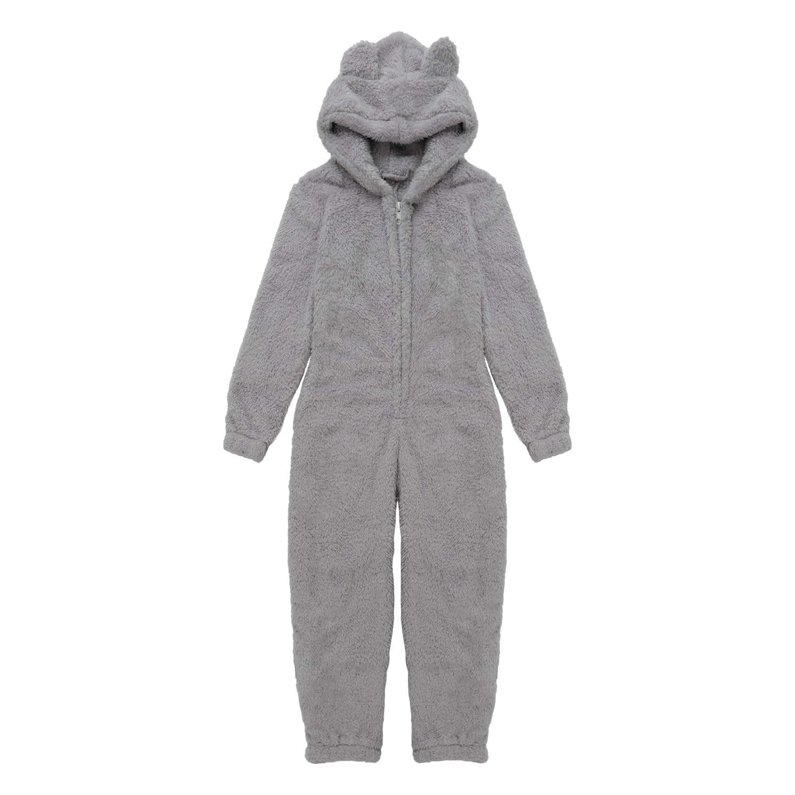 Solid Color Parent-Child Suit, Long Sleeve Family Pajamas Set, Round Neck Zipper Hoodie