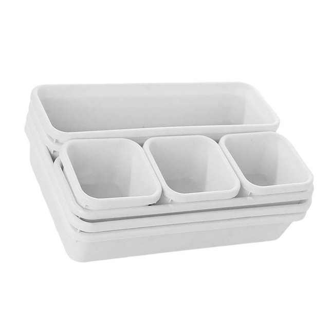 MesaSe PENGXAING Desk Drawer Organizer Home Office Holding Container Simple Sundries Organization Holders Divider BoxSet Storage Holder White