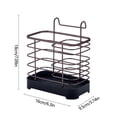 thumbnail image 3 of Wall Mounted Iron Kitchen Utensil Holder | Double Grid Chopstick & Spoon Storage Rack | Pull-Out Silver Utensil Organizer | 18x16x9.5cm Modern Kitchen Tool Organizer, 3 of 6