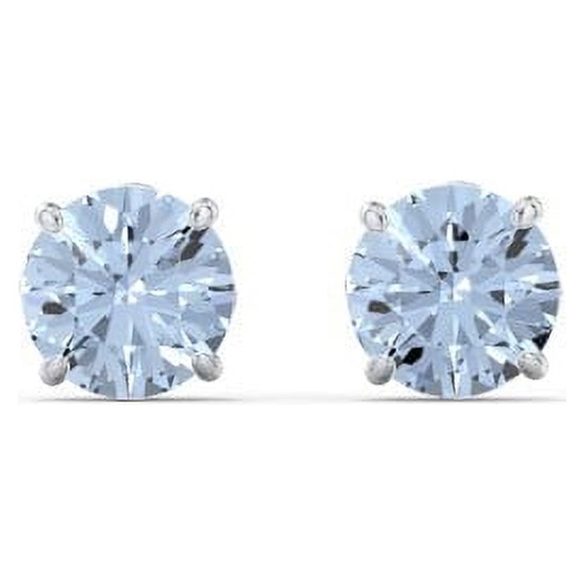 1 Carat Solitaire Stud Earrings in Sterling Silver