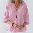thumbnail image 2 of Women's Casual Cotton and Linen Cardigan with Three-Quarter Sleeves, Solid Color Multi-Color Lightweight Open Front Sweater, Perfect for Spring and Summer, Versatile Women’s Top, 2 of 6
