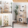 thumbnail image 2 of Gymax 2PCS 4-Tier Bamboo Ladder Bookshelf 58'' Display Shelf Storage Rack Plant Stand, 2 of 9