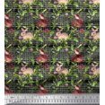 thumbnail image 1 of Soimoi Polyester Crepe Fabric Leaves & Rabbit Animal Decor Fabric Printed Yard 42 Inch Wide, 1 of 5