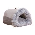 thumbnail image 4 of Lit pour Chat Grotte Semi-Fermée Nid pour Chat Portable avec Poignée Confortable Gris Grand, 4 of 9
