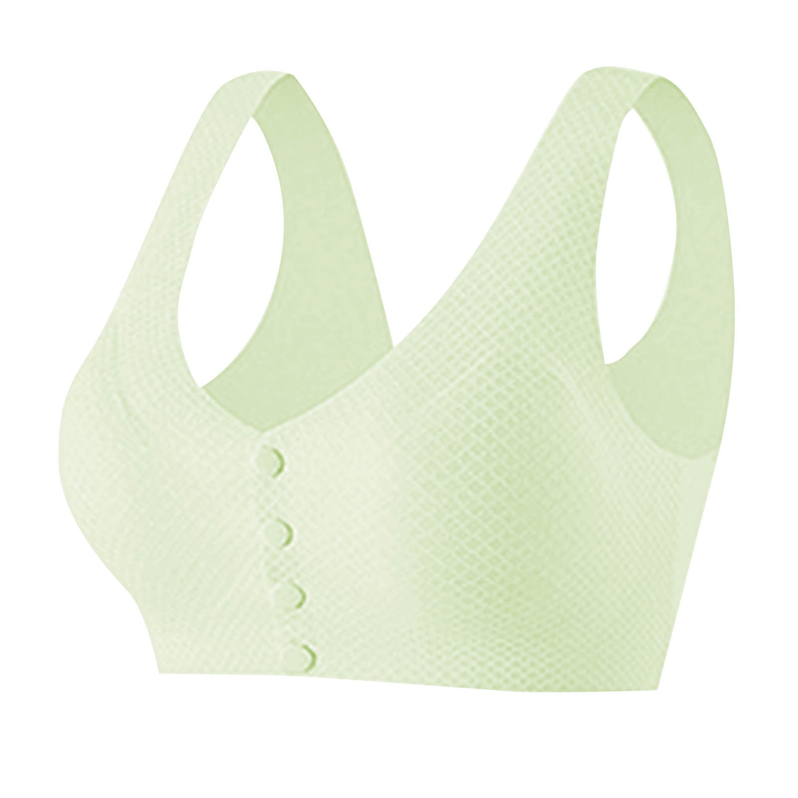 Yuzhih Womens Front Closure Everyday Bras Comfortable Wireless Bralettes V Neck Seamless Bra Wire Free Basic Bras
