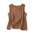 thumbnail image 2 of HVOBTTY Débardeur Basique pour Femmes d'Été Confortable Sport Doux Uni à Col Rond Ample Sans Manches Léger Polyvalent Quotidien Brun,m, 2 of 4
