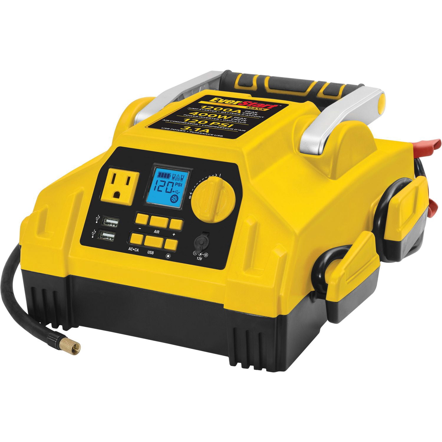 EverStart 1200 Peak Amp Jump Starter with Digital Compressor & 400W Inverter