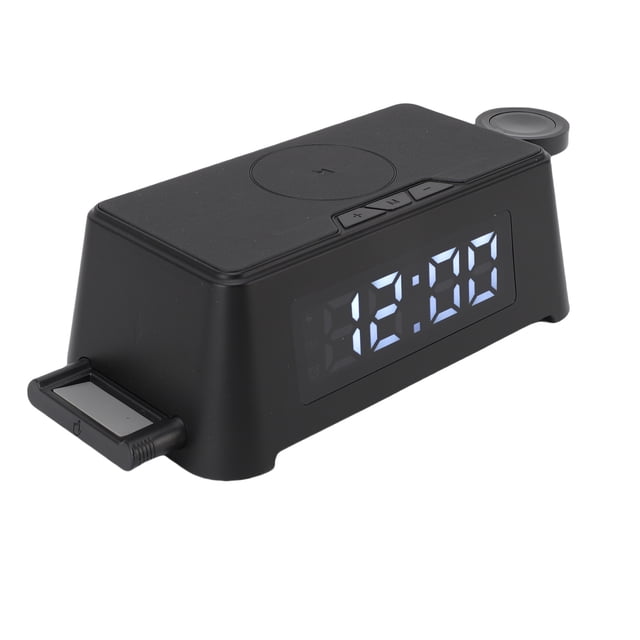 Wireless Charger, Alarm Clock Wireless Charger LED Screen for Headphone