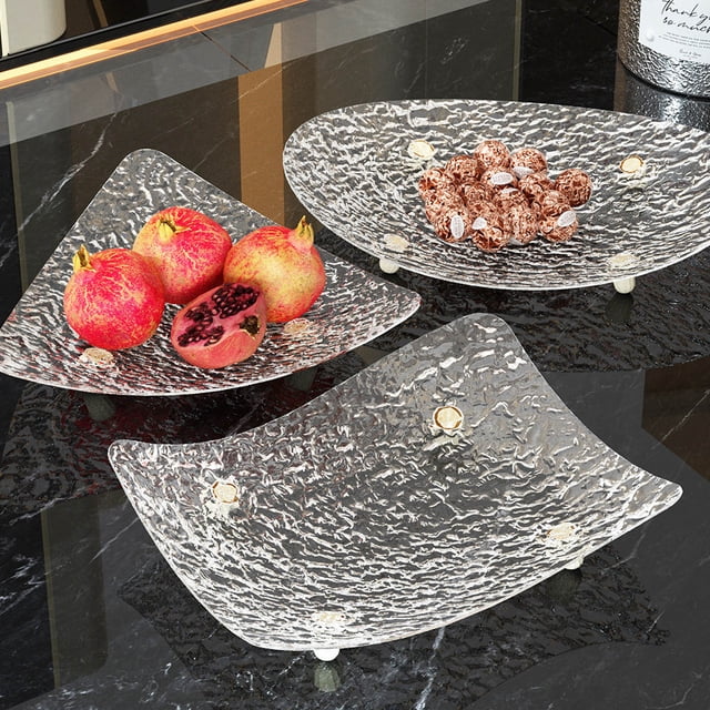 Vaidha Plateau de Présentation pour Fruits Glacier Motif Table Basse Fruits Fruits Secs Collation