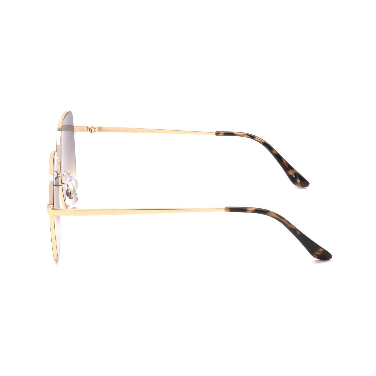 Lunettes de soleil aviateur carrées doré pour femmes Time & Tru