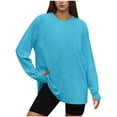 thumbnail image 1 of Diufon Oversized Sweatshirt for Women Long Sleeve Crewneck Loose Pullover Tops Solid Color Fall Fashion Clothes, 1 of 6
