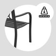 thumbnail image 4 of Four Seasons Courtyard Welcome Steel Park Bench, 500 Pound Capacity, Black, 4 of 8