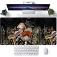 thumbnail image 1 of Cute Forest Witch Magic Mushroom Desk Mat Black Large Extended Mouse Pad XXL Desk Pad Gaming Mousepad Keyboard Mouse Mat for Computer Laptop 31.5''''X15.7'''' Non-Slip Rubber Base with Stitched Edges, 1 of 5