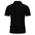 thumbnail image 4 of Weiqiqre T-shirt pour Hommes Patchwork Décontracté Col Rabattu Manches Courtes T-shirt Chandail Blouse Parfait pour l'Été, 4 of 7