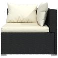 thumbnail image 2 of vidaXL 5 Piece Garden Lounge Set with Cushions Poly Rattan Black, 2 of 4