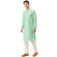 thumbnail image 2 of Kurta Pyjama de Festival pour Homme en Coton, Tenue Traditionnelle Indienne (Vert, M), 2 of 6