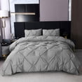 thumbnail image 4 of XYAIYT Elegant Solid Color 3 Piece Quilt Cover Set Includes Pillowcases Soft Breathable Polyester Fabric Easy to Clean and Maintain Enhances Bedroom Decor and Relaxed for All Seasons(Gray,Queen), 4 of 6