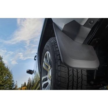 Fits 2015-2020 Ford F-150 Husky Liner Mud Flap 58441 Custom Mud Guards; Direct-Fit; Set of 2; Contoured; Without Logo; Black; Thermoplastic; Screw On