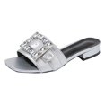 thumbnail image 2 of Cameland Women's Oversized Chunky Rhinestone Flat Flip-flops, 2 of 8